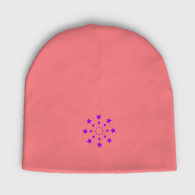Мужская шапка демисезонная с принтом Фиолетовые звёзды кружево в Новосибирске,  |  | Тематика изображения на принте: 