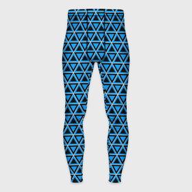 Мужские тайтсы 3D с принтом Синие и чёрные треугольники в Тюмени,  |  | 
