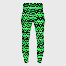 Мужские тайтсы 3D с принтом Зелёные и чёрные треугольники ,  |  | 