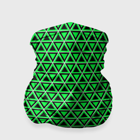 Бандана-труба 3D с принтом Зелёные и чёрные треугольники , 100% полиэстер, ткань с особыми свойствами — Activecool | плотность 150‒180 г/м2; хорошо тянется, но сохраняет форму | 