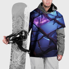 Накидка на куртку 3D с принтом Фиолетовые  неоновые плиты в Екатеринбурге, 100% полиэстер |  | 