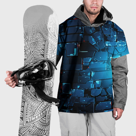 Накидка на куртку 3D с принтом Синие  абстрактные   плиты в Тюмени, 100% полиэстер |  | 