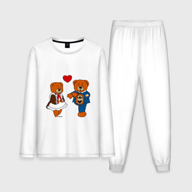 Мужская пижама с лонгсливом хлопок с принтом Мишки: Айгуль и Марат ,  |  | 
