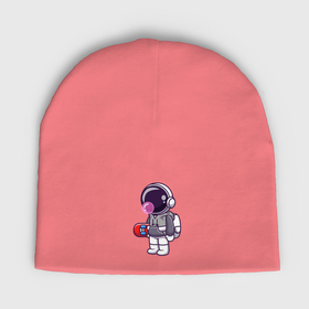 Мужская шапка демисезонная с принтом Космонавт со скейтом в Тюмени,  |  | Тематика изображения на принте: 