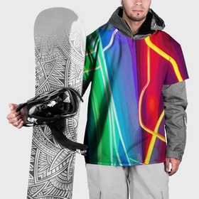 Накидка на куртку 3D с принтом Абстрактные цветные полосы   композиция , 100% полиэстер |  | 