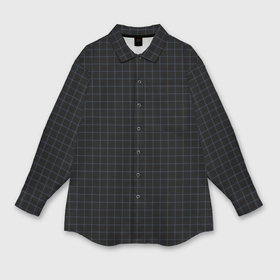 Мужская рубашка oversize 3D с принтом Строгий чёрный в клетку в Санкт-Петербурге,  |  | 