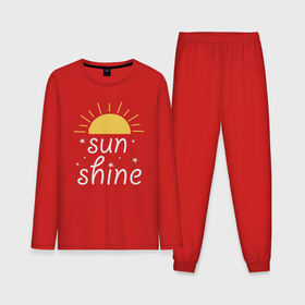 Мужская пижама с лонгсливом хлопок с принтом Sun shine в Курске,  |  | Тематика изображения на принте: 
