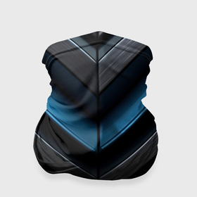 Бандана-труба 3D с принтом Черный абстрактный фон и синие неоновые  вставки в Курске, 100% полиэстер, ткань с особыми свойствами — Activecool | плотность 150‒180 г/м2; хорошо тянется, но сохраняет форму | 