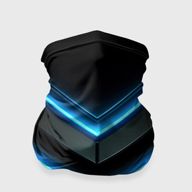 Бандана-труба 3D с принтом Черный   абстрактный  фон   и  синие  неоновые  вставки в Екатеринбурге, 100% полиэстер, ткань с особыми свойствами — Activecool | плотность 150‒180 г/м2; хорошо тянется, но сохраняет форму | 