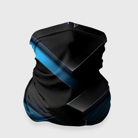 Бандана-труба 3D с принтом Синий неоновый яркий свет на  черном  абстрактном  фоне в Екатеринбурге, 100% полиэстер, ткань с особыми свойствами — Activecool | плотность 150‒180 г/м2; хорошо тянется, но сохраняет форму | 