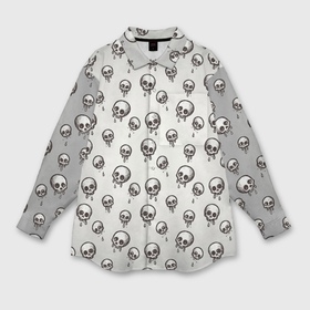 Мужская рубашка oversize 3D с принтом Мультяшные черепки абстрактный паттерн в Кировске,  |  | 