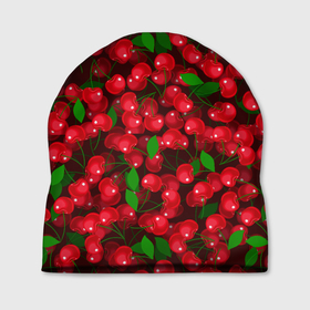 Шапка 3D с принтом Красная спелая вишня , 100% полиэстер | универсальный размер, печать по всей поверхности изделия | Тематика изображения на принте: 