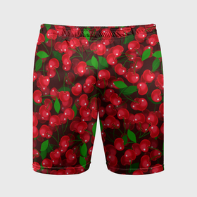 Мужские шорты спортивные с принтом Красная спелая вишня ,  |  | Тематика изображения на принте: 