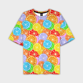 Мужская футболка oversize 3D с принтом Ломтики цитрусовых фруктов в Тюмени,  |  | 