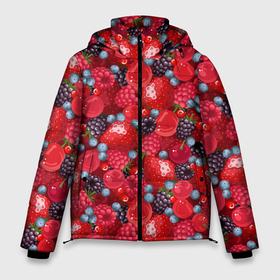 Мужская зимняя куртка 3D с принтом Свежие ягоды   ассорти в Тюмени, верх — 100% полиэстер; подкладка — 100% полиэстер; утеплитель — 100% полиэстер | длина ниже бедра, свободный силуэт Оверсайз. Есть воротник-стойка, отстегивающийся капюшон и ветрозащитная планка. 

Боковые карманы с листочкой на кнопках и внутренний карман на молнии. | Тематика изображения на принте: 