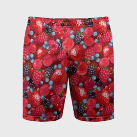 Мужские шорты спортивные с принтом Свежие ягоды   ассорти в Тюмени,  |  | Тематика изображения на принте: 