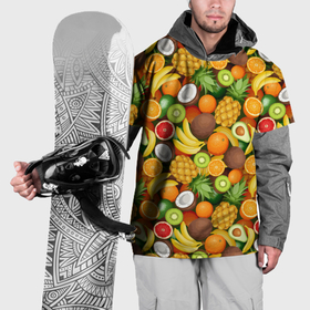 Накидка на куртку 3D с принтом Тропические фрукты   ассорти в Курске, 100% полиэстер |  | Тематика изображения на принте: 