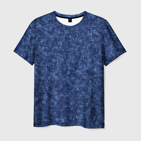 Мужская футболка 3D с принтом Джинсовый цвет текстура в Белгороде, 100% полиэфир | прямой крой, круглый вырез горловины, длина до линии бедер | Тематика изображения на принте: 