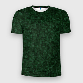 Мужская футболка 3D Slim с принтом Насыщенный зелёный текстура в Санкт-Петербурге, 100% полиэстер с улучшенными характеристиками | приталенный силуэт, круглая горловина, широкие плечи, сужается к линии бедра | Тематика изображения на принте: 