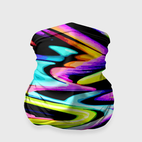 Бандана-труба 3D с принтом Экспрессивная неоновая абстракция в Екатеринбурге, 100% полиэстер, ткань с особыми свойствами — Activecool | плотность 150‒180 г/м2; хорошо тянется, но сохраняет форму | 