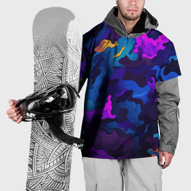 Накидка на куртку 3D с принтом Яркие кислотная разноцветные пятна  в  виде  камуфляжа в Санкт-Петербурге, 100% полиэстер |  | Тематика изображения на принте: 
