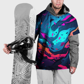 Накидка на куртку 3D с принтом Яркие  кислотные  разноцветные   пятна  в  виде  камуфляжа в Санкт-Петербурге, 100% полиэстер |  | Тематика изображения на принте: 