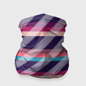 Бандана-труба 3D с принтом Косая клетка: разные оттенки фиолетового в Екатеринбурге, 100% полиэстер, ткань с особыми свойствами — Activecool | плотность 150‒180 г/м2; хорошо тянется, но сохраняет форму | 