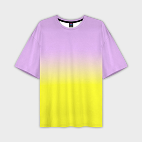 Мужская футболка oversize 3D с принтом Бледно розовый и ярко желтый градиент в Екатеринбурге,  |  | Тематика изображения на принте: 