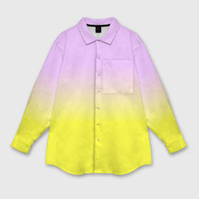 Женская рубашка oversize 3D с принтом Бледно розовый и ярко желтый градиент в Екатеринбурге,  |  | 