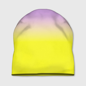 Шапка 3D с принтом Бледно розовый и ярко желтый градиент в Екатеринбурге, 100% полиэстер | универсальный размер, печать по всей поверхности изделия | Тематика изображения на принте: 