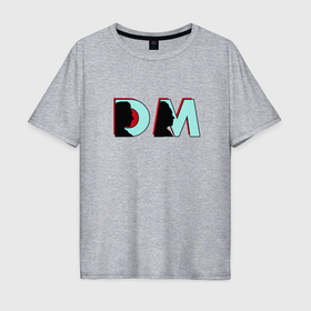Мужская футболка хлопок Oversize с принтом Depeche Mode   DM logo в Курске, 100% хлопок | свободный крой, круглый ворот, “спинка” длиннее передней части | 