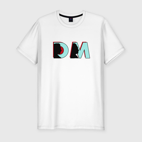 Мужская футболка хлопок Slim с принтом Depeche Mode   DM logo в Санкт-Петербурге, 92% хлопок, 8% лайкра | приталенный силуэт, круглый вырез ворота, длина до линии бедра, короткий рукав | Тематика изображения на принте: 