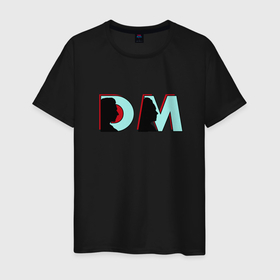 Мужская футболка хлопок с принтом Depeche Mode   DM logo в Новосибирске, 100% хлопок | прямой крой, круглый вырез горловины, длина до линии бедер, слегка спущенное плечо. | 