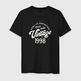 Мужская футболка хлопок с принтом 1998 год   выдержанный до совершенства в Кировске, 100% хлопок | прямой крой, круглый вырез горловины, длина до линии бедер, слегка спущенное плечо. | 