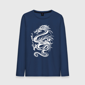 Мужской лонгслив хлопок с принтом Гербовый белый дракон в городе Новоалтайск, 100% хлопок |  | Тематика изображения на принте: 