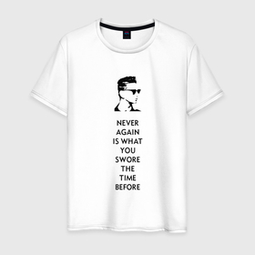 Мужская футболка хлопок с принтом Depeche Mode   Never again в Новосибирске, 100% хлопок | прямой крой, круглый вырез горловины, длина до линии бедер, слегка спущенное плечо. | 