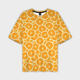 Мужская футболка oversize 3D с принтом Ломтики апельсина в Санкт-Петербурге,  |  | 