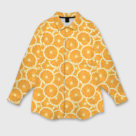 Мужская рубашка oversize 3D с принтом Ломтики апельсина в Тюмени,  |  | Тематика изображения на принте: 