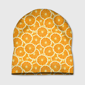 Шапка 3D с принтом Ломтики апельсина в Тюмени, 100% полиэстер | универсальный размер, печать по всей поверхности изделия | Тематика изображения на принте: 