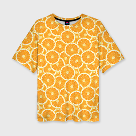Женская футболка oversize 3D с принтом Ломтики апельсина в Белгороде,  |  | 