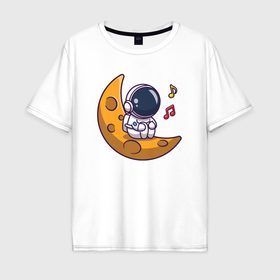 Мужская футболка хлопок Oversize с принтом Мелодии космоса в Петрозаводске, 100% хлопок | свободный крой, круглый ворот, “спинка” длиннее передней части | 