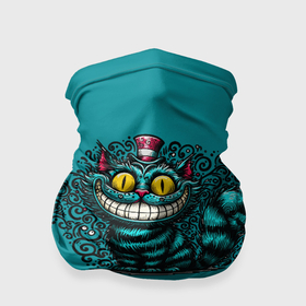 Бандана-труба 3D с принтом Чеширский кот в шляпе в Курске, 100% полиэстер, ткань с особыми свойствами — Activecool | плотность 150‒180 г/м2; хорошо тянется, но сохраняет форму | 