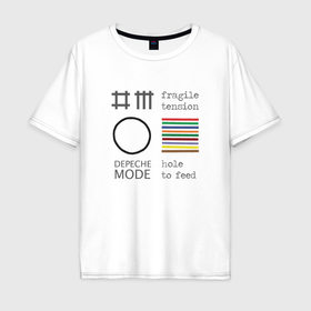 Мужская футболка хлопок Oversize с принтом Depeche Mode   Hole to feed в Петрозаводске, 100% хлопок | свободный крой, круглый ворот, “спинка” длиннее передней части | 