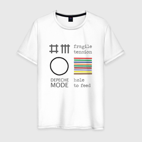 Мужская футболка хлопок с принтом Depeche Mode   Hole to feed в Петрозаводске, 100% хлопок | прямой крой, круглый вырез горловины, длина до линии бедер, слегка спущенное плечо. | 