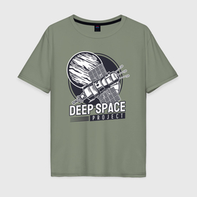 Мужская футболка хлопок Oversize с принтом Проект глубокий космос , 100% хлопок | свободный крой, круглый ворот, “спинка” длиннее передней части | Тематика изображения на принте: 