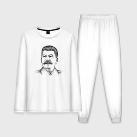 Мужская пижама с лонгсливом хлопок с принтом Сталин анфас в Тюмени,  |  | 