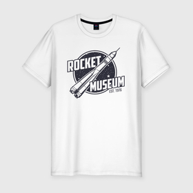 Мужская футболка хлопок Slim с принтом Музей ракет , 92% хлопок, 8% лайкра | приталенный силуэт, круглый вырез ворота, длина до линии бедра, короткий рукав | 