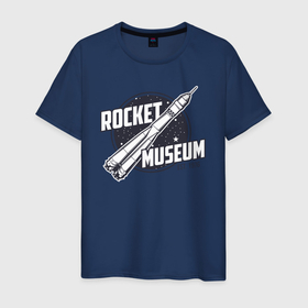 Мужская футболка хлопок с принтом Музей ракет , 100% хлопок | прямой крой, круглый вырез горловины, длина до линии бедер, слегка спущенное плечо. | Тематика изображения на принте: 
