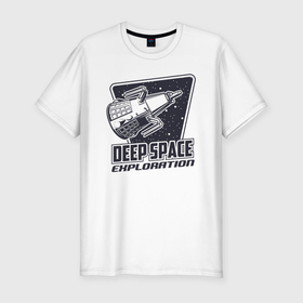 Мужская футболка хлопок Slim с принтом Исследование глубокого космоса в Кировске, 92% хлопок, 8% лайкра | приталенный силуэт, круглый вырез ворота, длина до линии бедра, короткий рукав | 
