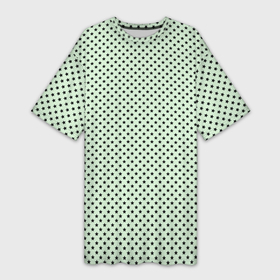 Платье-футболка 3D с принтом Светло салатовый паттерн маленькие звёздочки в Петрозаводске,  |  | 